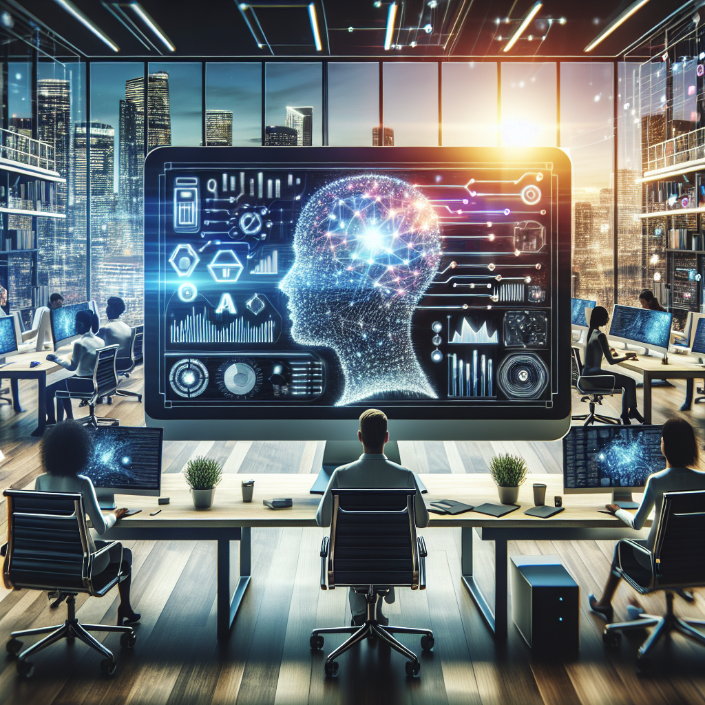 Menschen nutzen Perplexity AI in einem modernen Büro