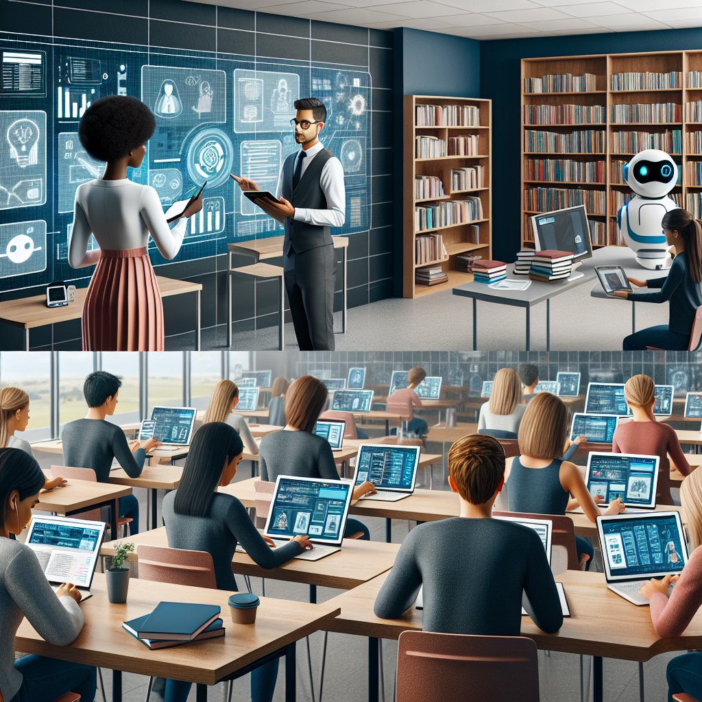 Lehrer nutzt Künstliche Intelligenz im Klassenzimmer, um den Unterricht interaktiver zu gestalten.